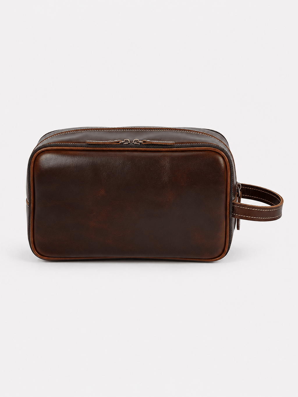 Sackovia Trousse De Toilette Cuir Pour Homme Véritable Marron Foncé