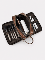 Sackovia Trousse De Toilette Cuir Pour Homme Véritable Marron Foncé