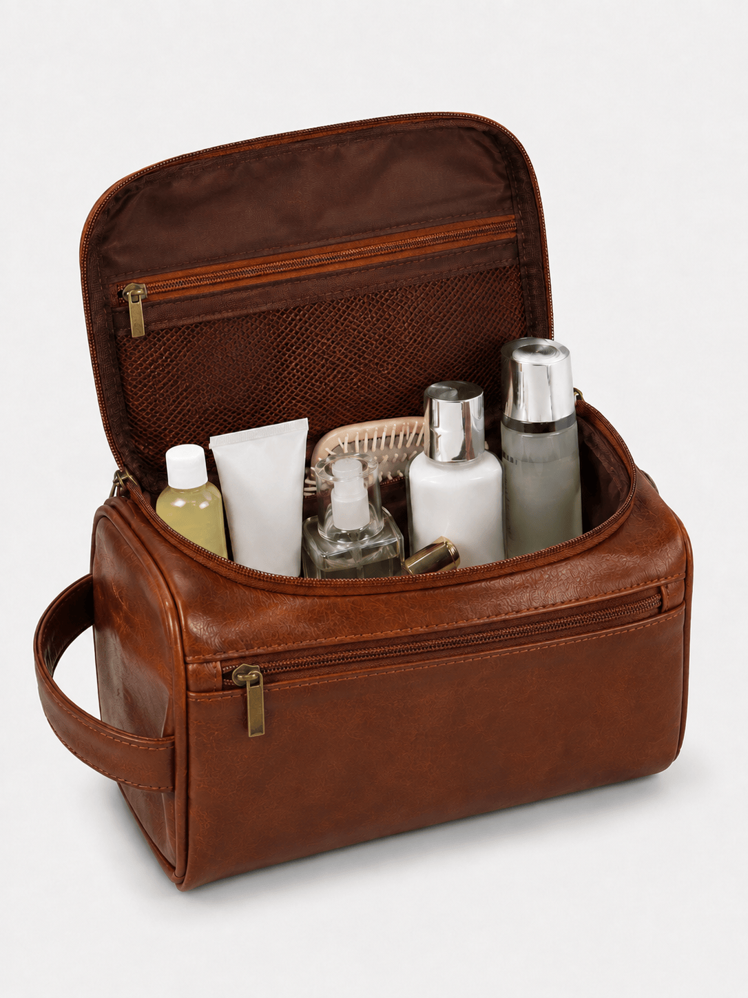 Sackovia Trousse De Toilette De Voyage Femme Cuir PU Marron