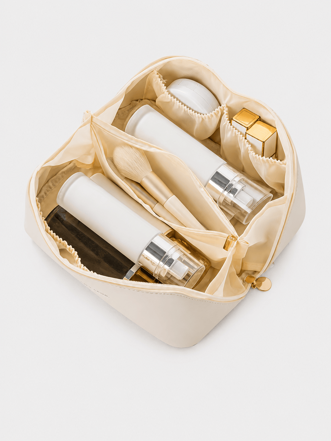 Sackovia Trousse De Toilette Pour Femme Compartimentée Beige