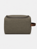 Sackovia Trousse De Toilette Pour Homme En Toile Garnitures En Cuir