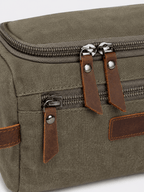 Sackovia Trousse De Toilette Pour Homme En Toile Garnitures En Cuir