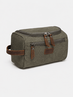 Sackovia Trousse De Toilette Pour Homme En Toile Garnitures En Cuir