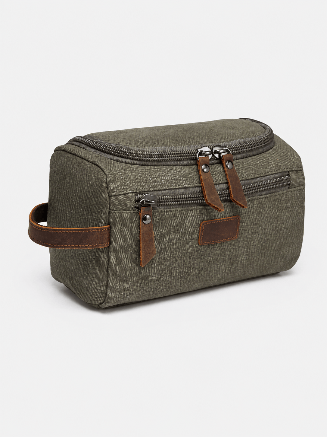 Sackovia Trousse De Toilette Pour Homme En Toile Garnitures En Cuir