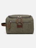 Sackovia Trousse De Toilette Pour Homme En Toile Garnitures En Cuir