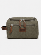 Sackovia Trousse De Toilette Pour Homme En Toile Garnitures En Cuir