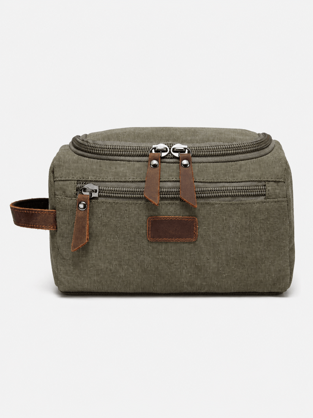 Sackovia Trousse De Toilette Pour Homme En Toile Garnitures En Cuir